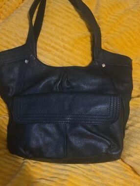Worthington Black Leather Shoulder Bag